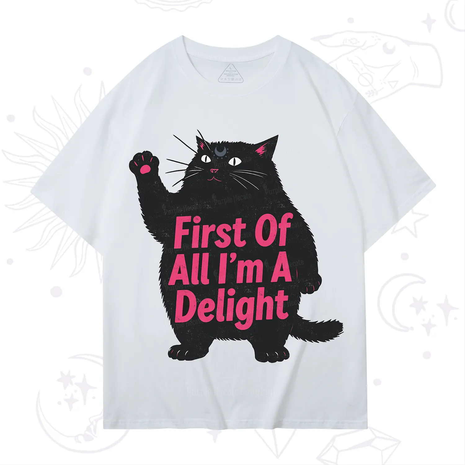 Purplehecate First Of All I'm A Delight Cat T-Shirt