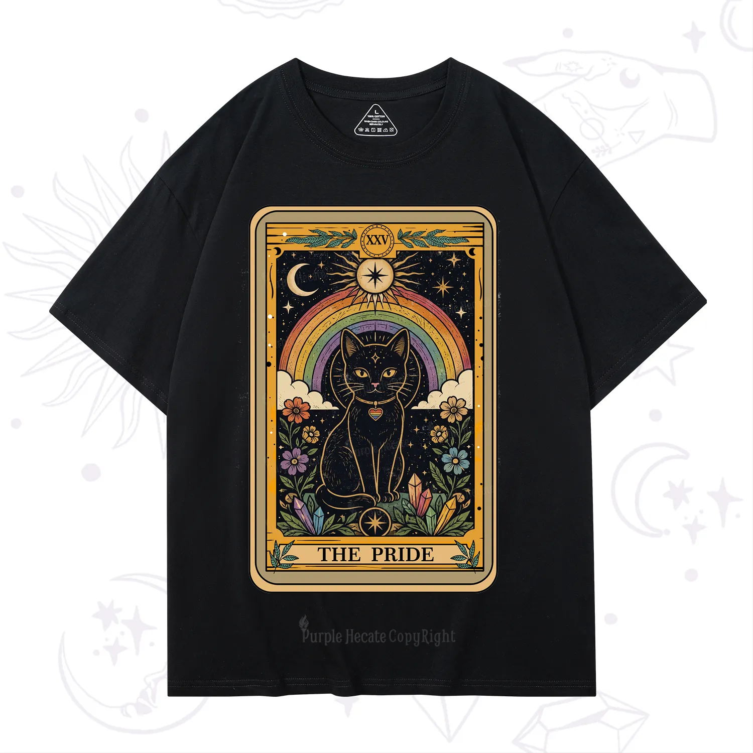 Purplehecate The Pride Black Cat Tarot T-Shirt