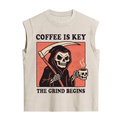 Purplehecate Coffee Is Key The Grind Begins Vintage Washed Tank