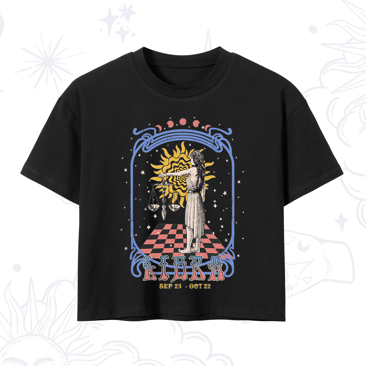 Purplehecate Libra Crew Zodiac Crop T-Shirt 