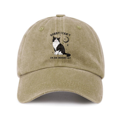 Purplehecate Sorry I Can't Go I'm an Indoor Cat Baseball Cap