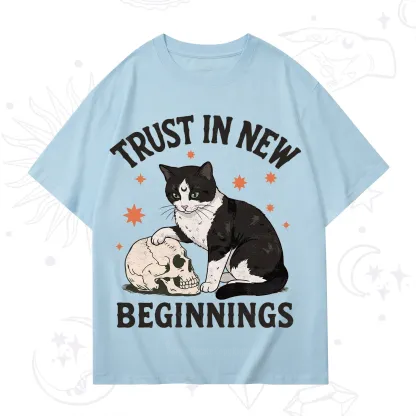 Purplehecate Trust In New Beginnings Cat T-Shirt