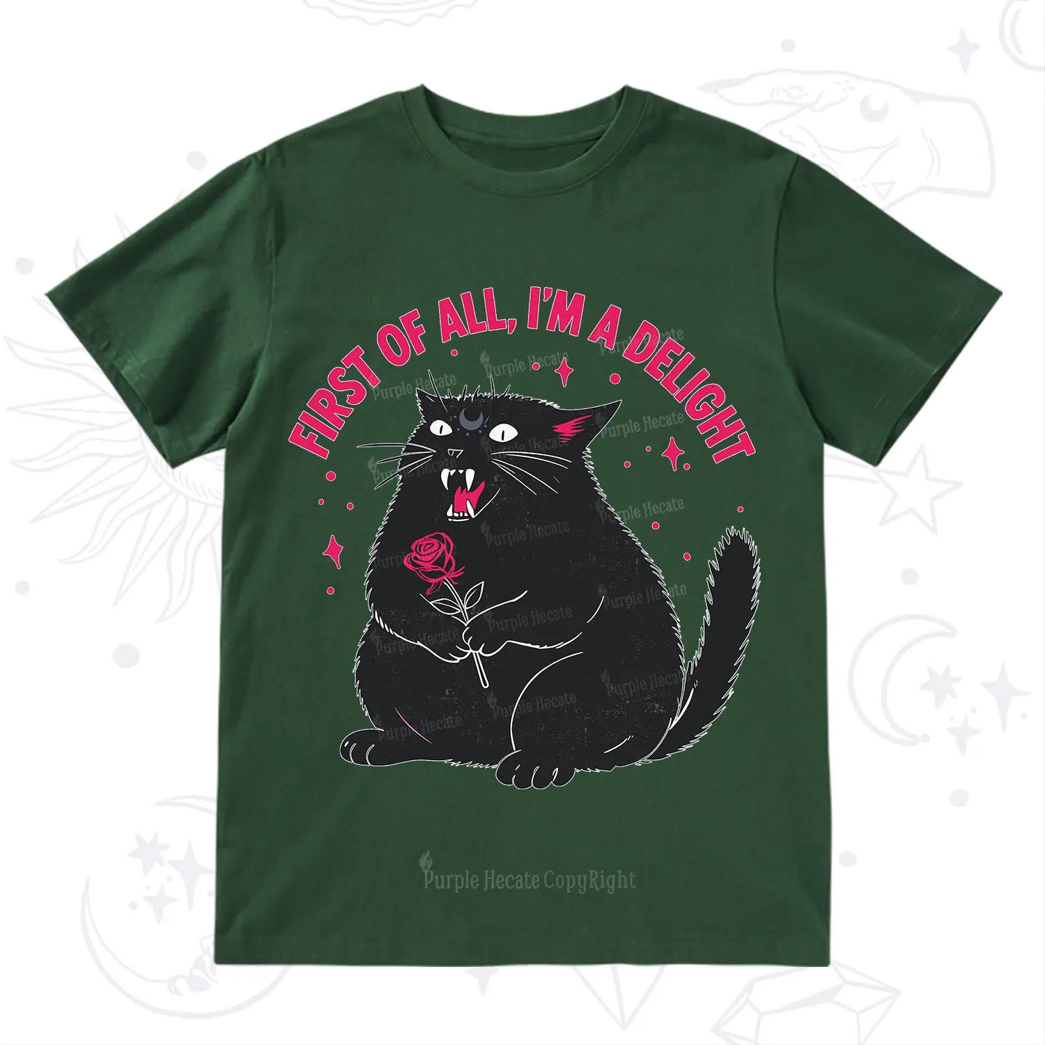 Purplehecate First Of All I'm A Delight Cat T-Shirt
