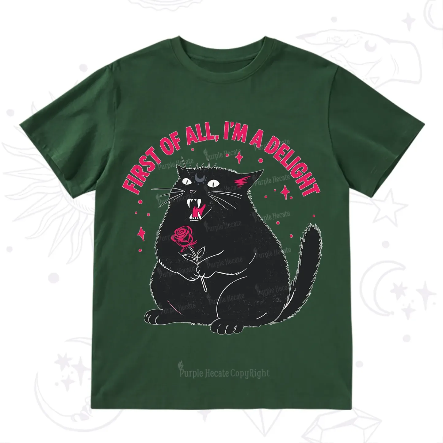 Purplehecate First Of All I'm A Delight Cat T-Shirt