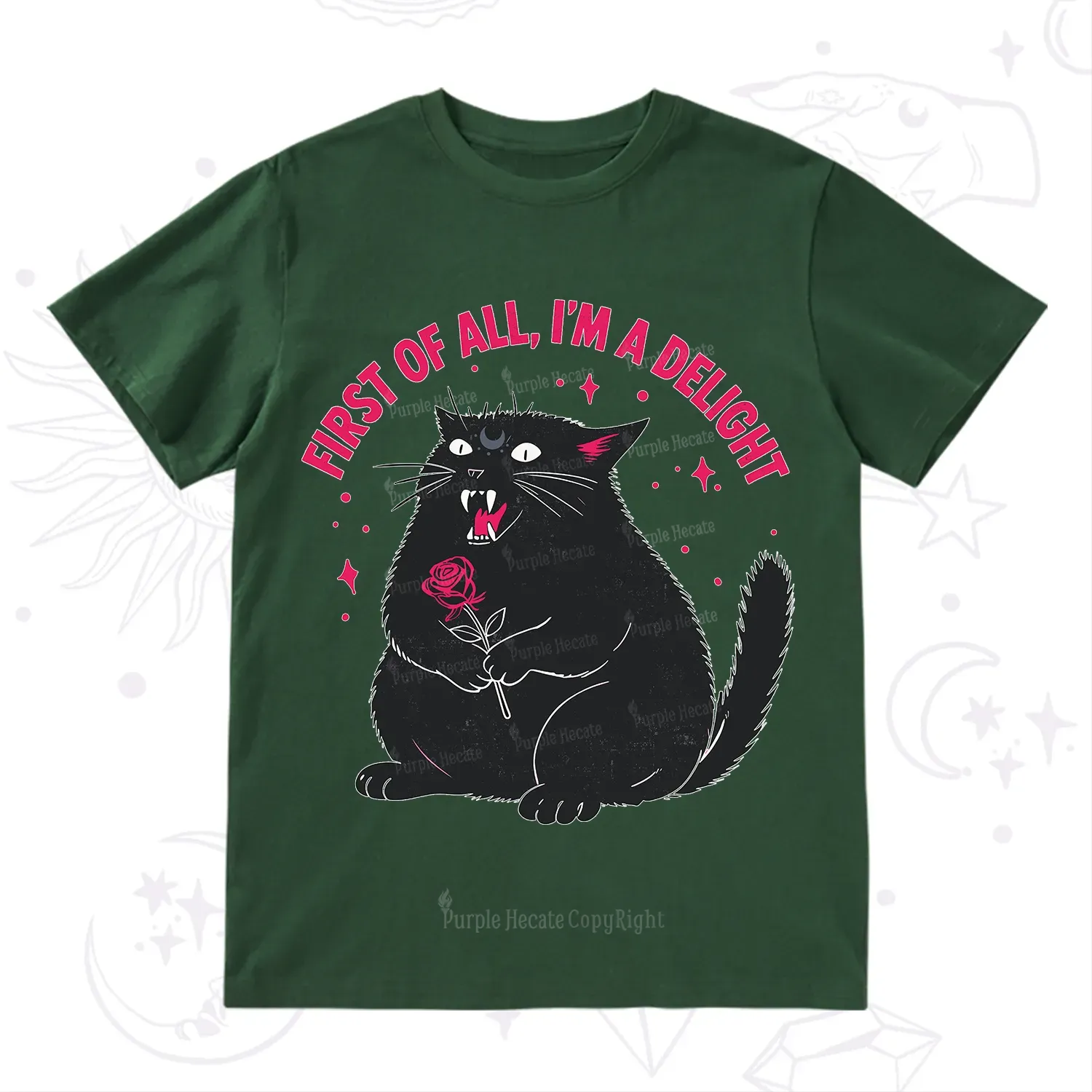 Purplehecate First Of All I'm A Delight Cat T-Shirt