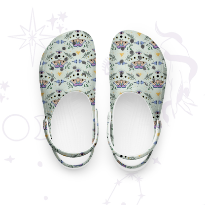 Purplehecate Luna Moth Witch Rubber Clogs