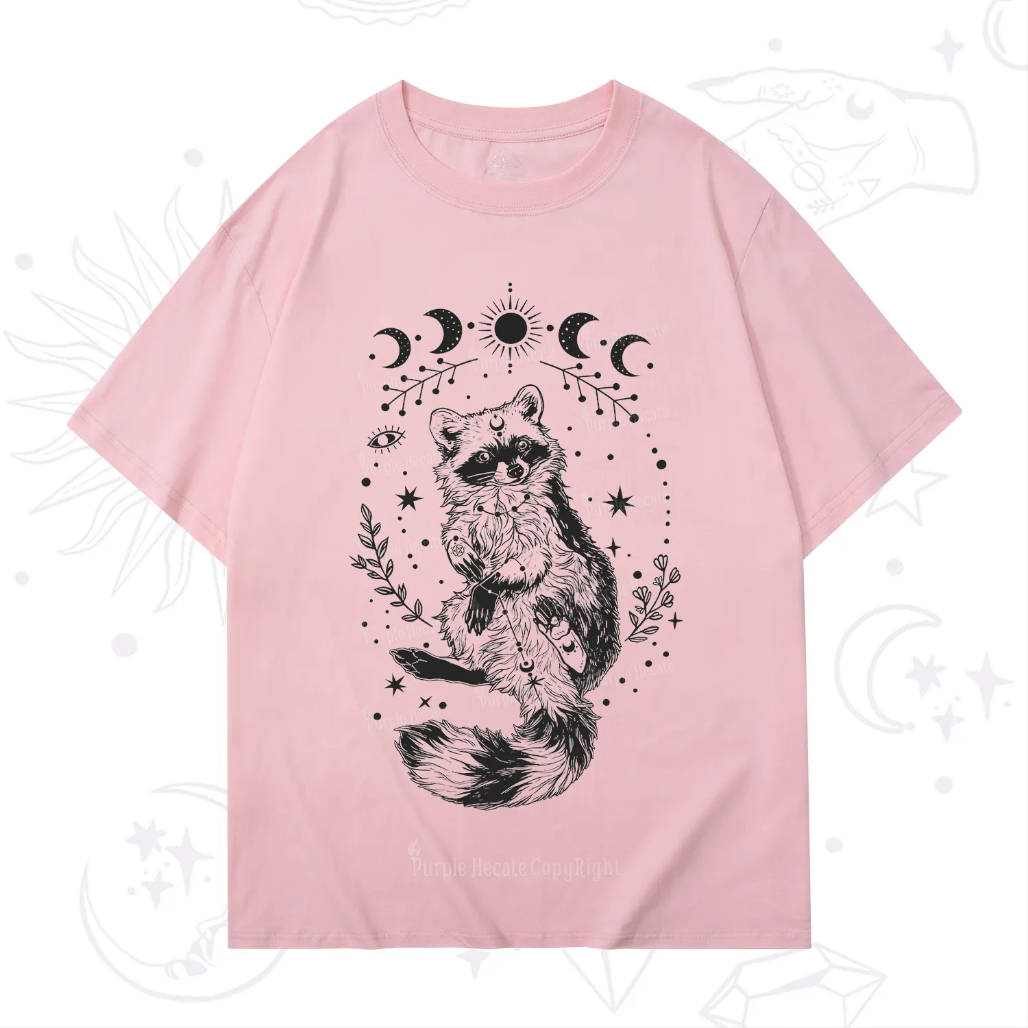 Purplehecate Lunar Magic Raccoon T-Shirt