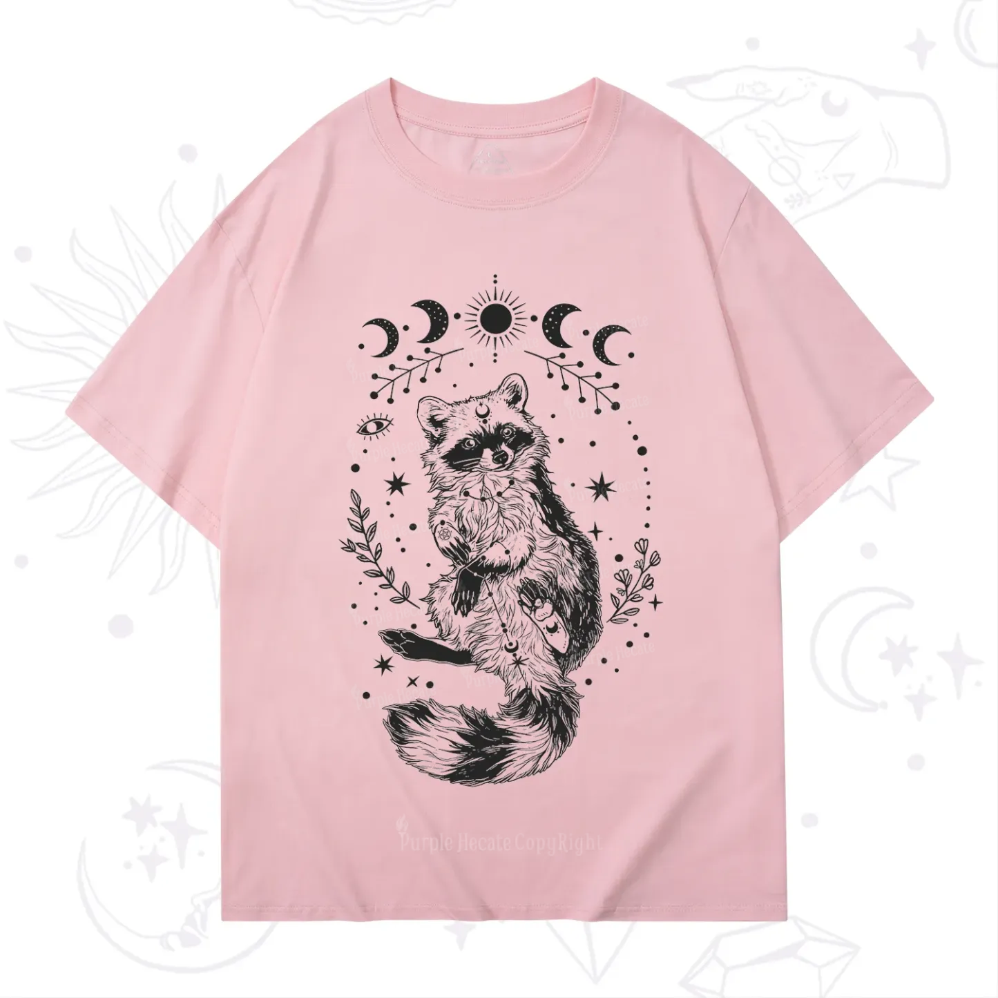 Purplehecate Lunar Magic Raccoon T-Shirt