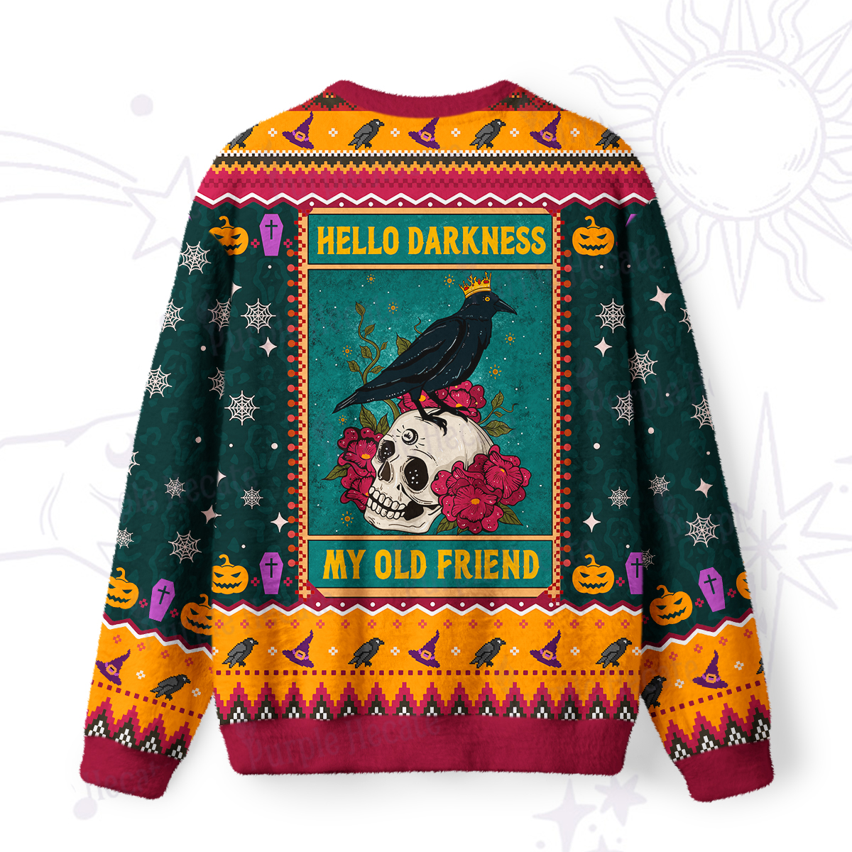 Purplehecate The Hello Darkness My Old Friend Oracle Card Ugly Halloween Sweatshirts