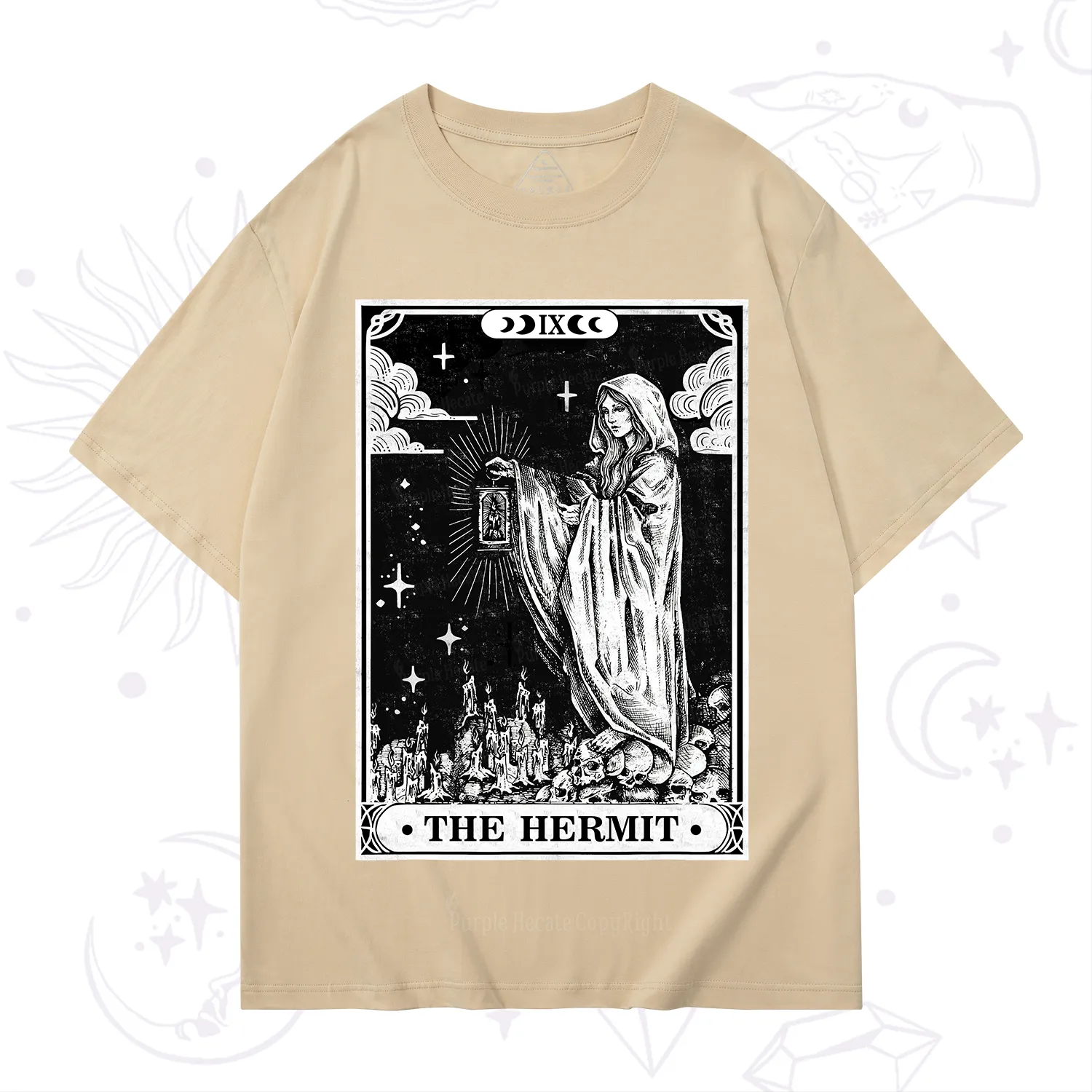 Purplehecate The Hermit Goddess Tarot Card T-Shirt