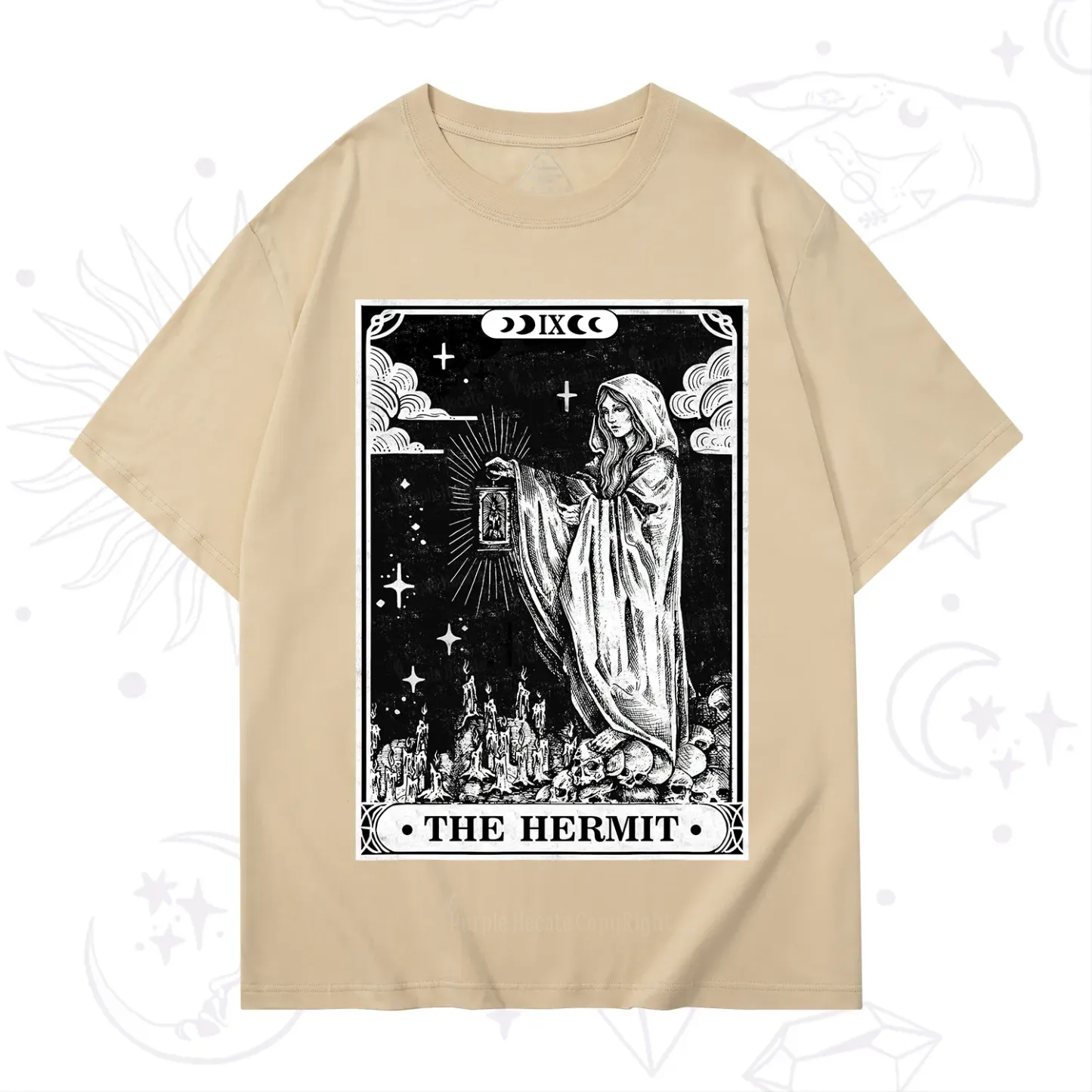 Purplehecate The Hermit Goddess Tarot Card T-Shirt