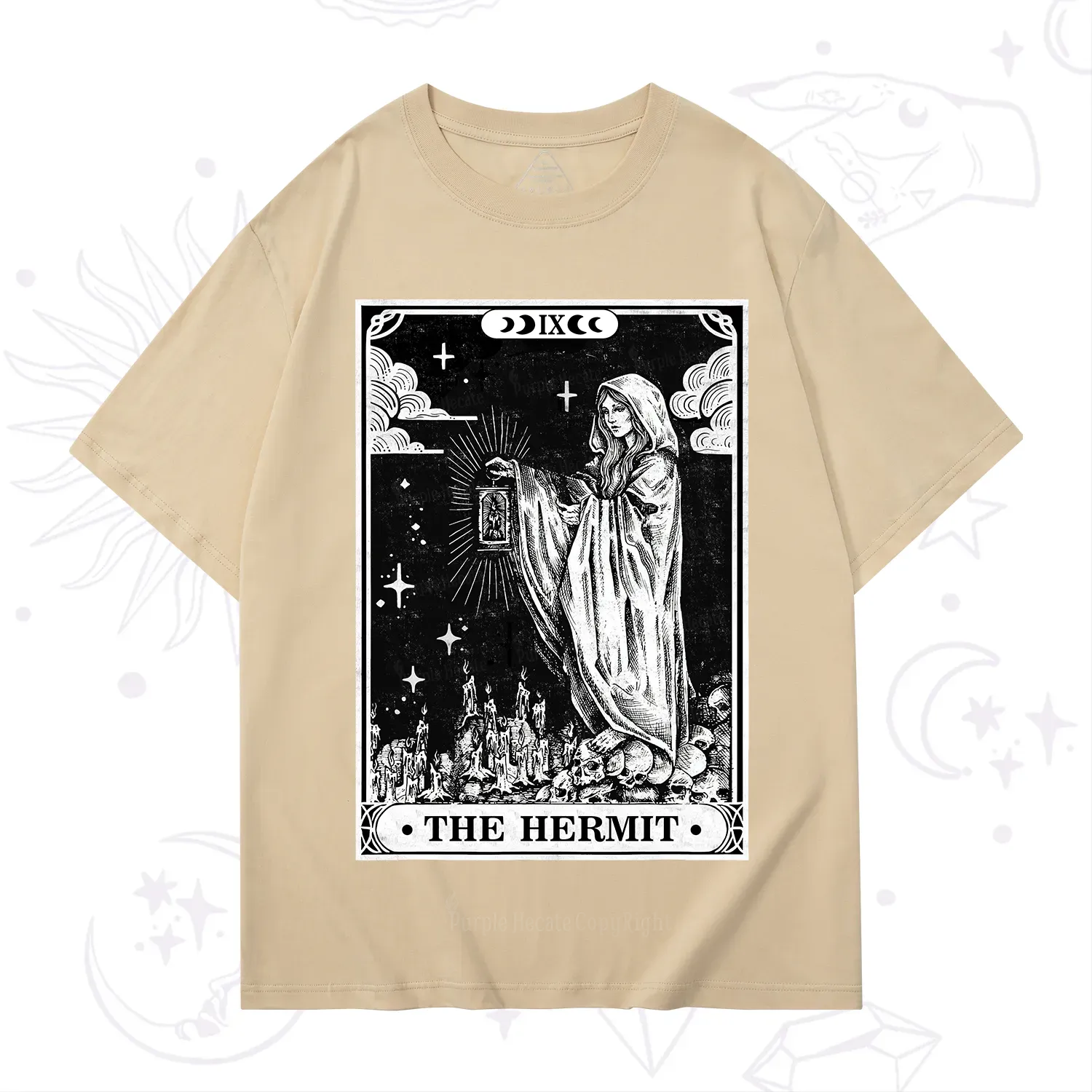 Purplehecate The Hermit Goddess Tarot Card T-Shirt