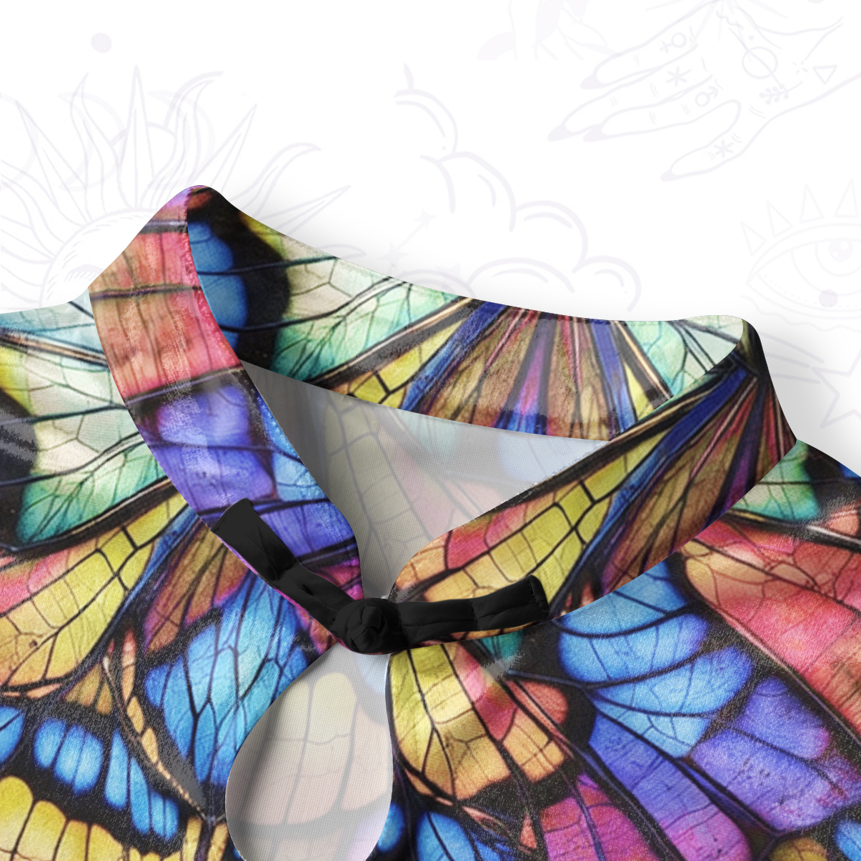 Purplehecate Colorful Butterfly Wing Pattern Velvet Bodycon Dress