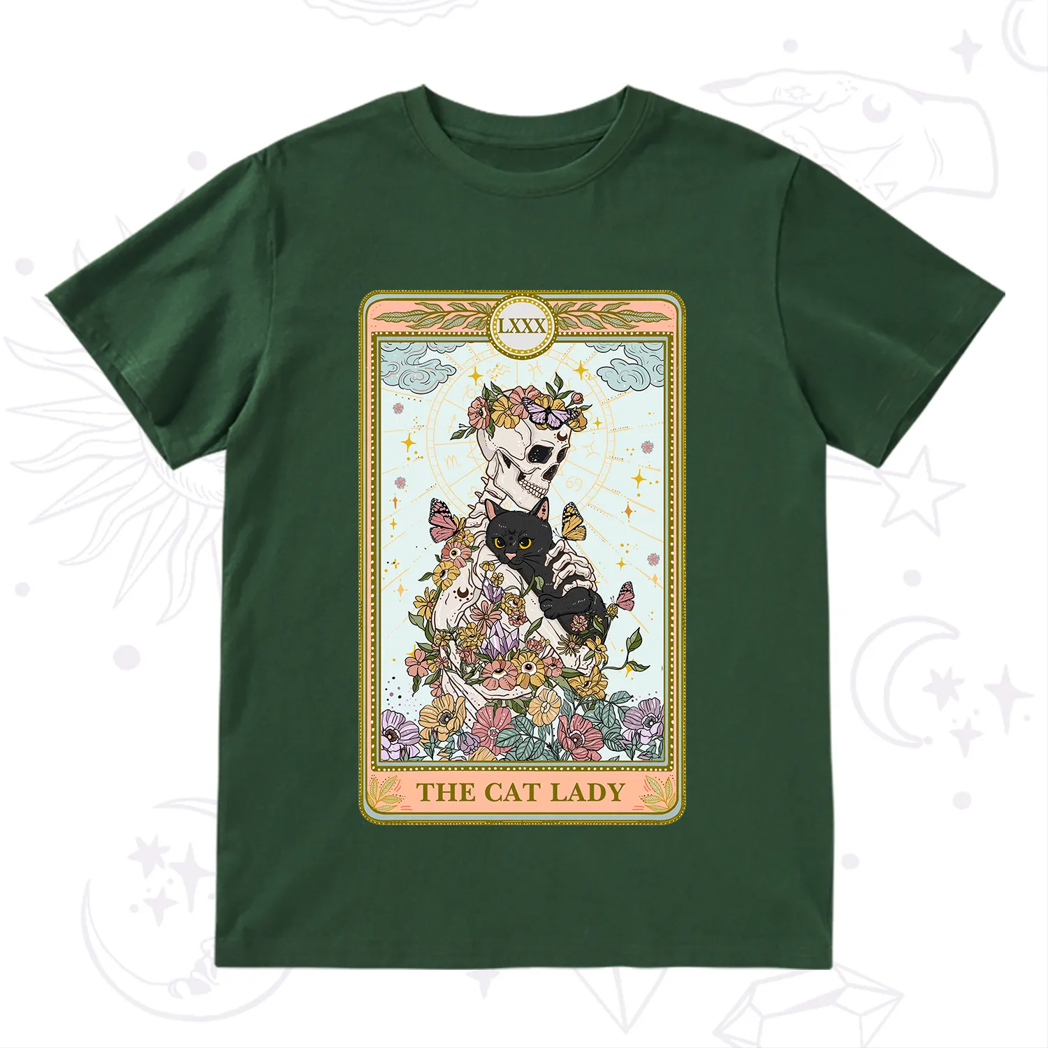Purplehecate The Cat Lady Skeleton Tarot T-Shirt
