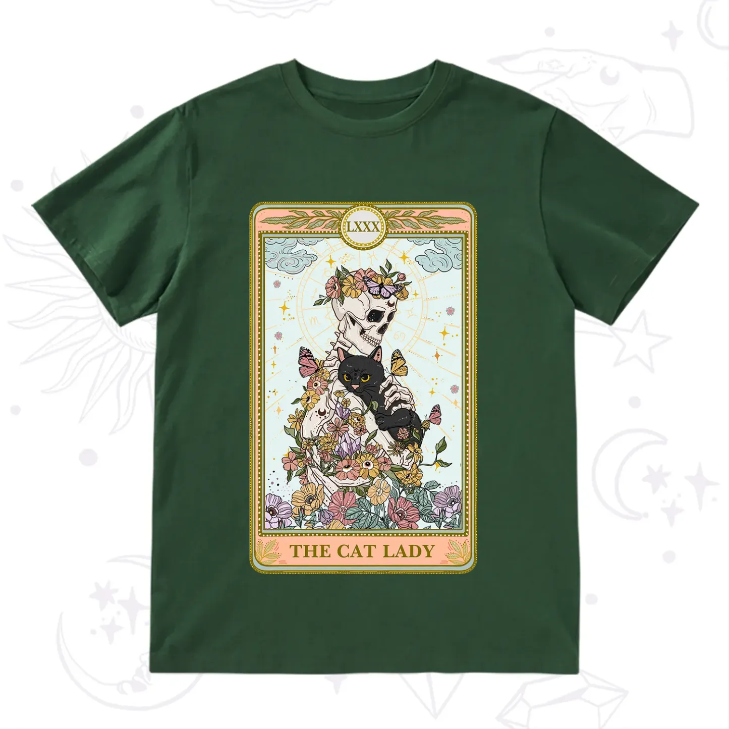 Purplehecate The Cat Lady Skeleton Tarot T-Shirt