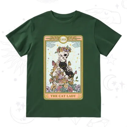 Purplehecate The Cat Lady Skeleton Tarot T-Shirt