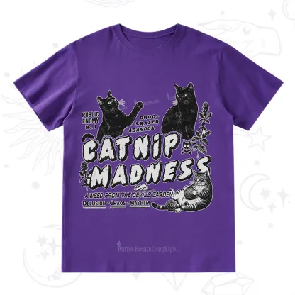 Purplehecate Catnip?Madness Cute?Cat T-Shirt
