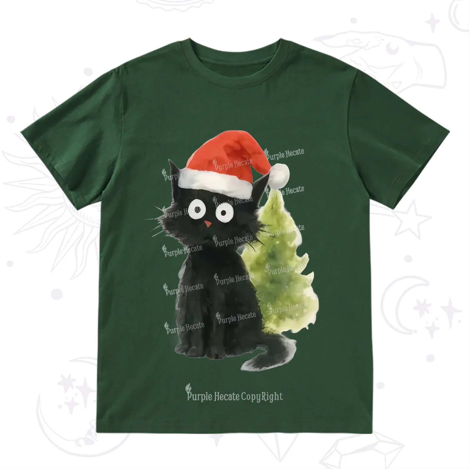 Purplehecate Black Cats Christmas T-Shirt