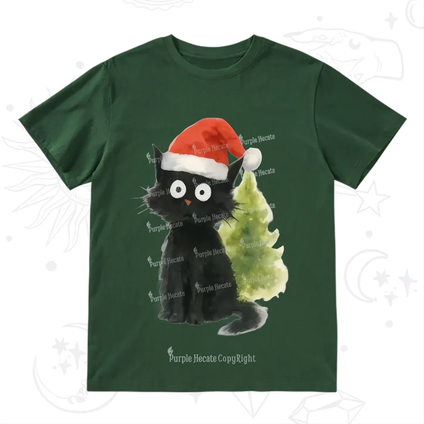 Purplehecate Black Cats Christmas T-Shirt