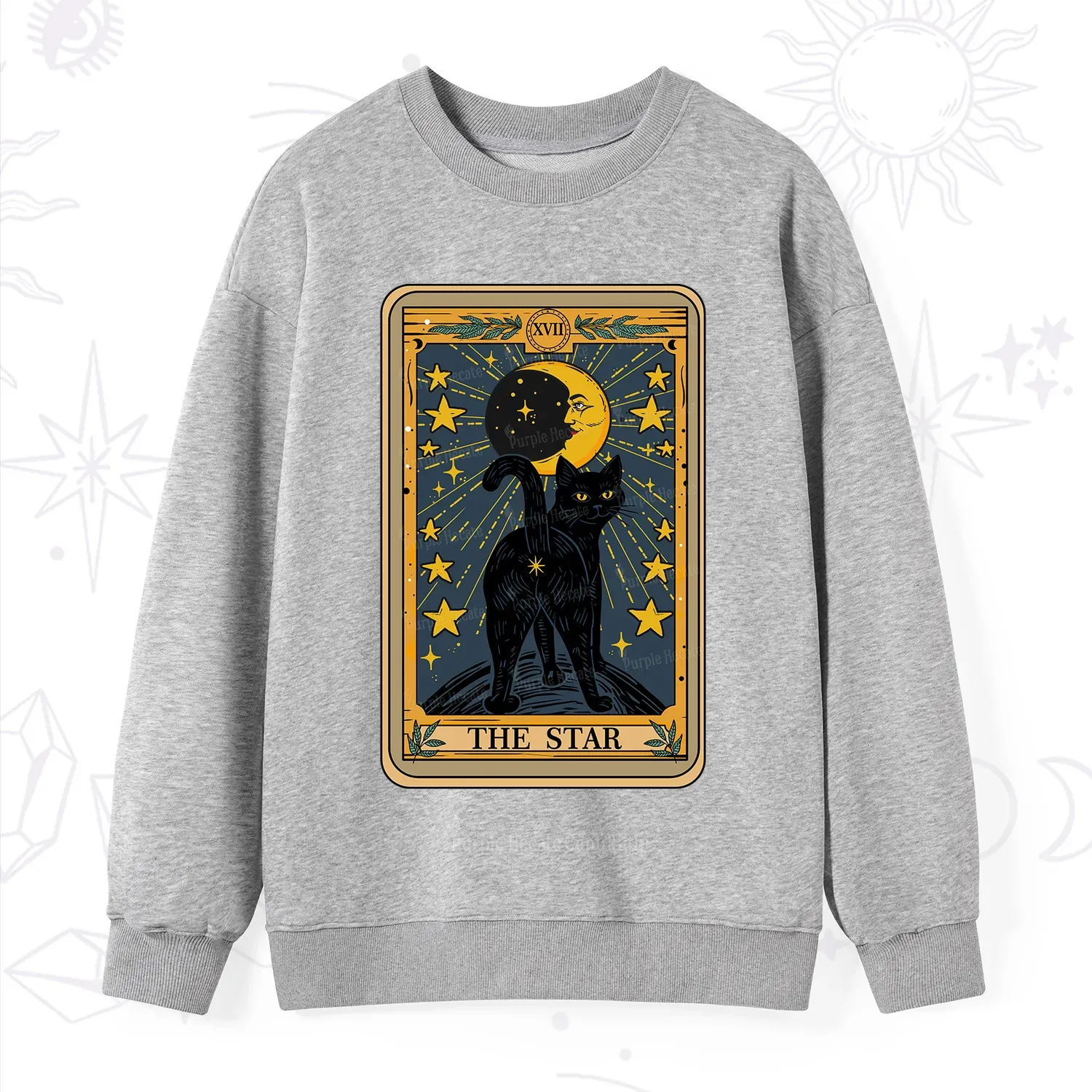 Purplehecate The Star Tarot Cat Sweatshirt