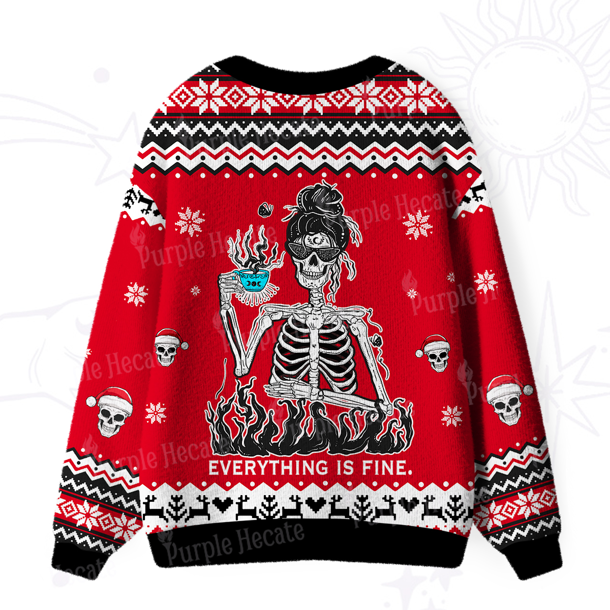 Purplehecate Everything Is Fine Ugly Cardigan Sweaters