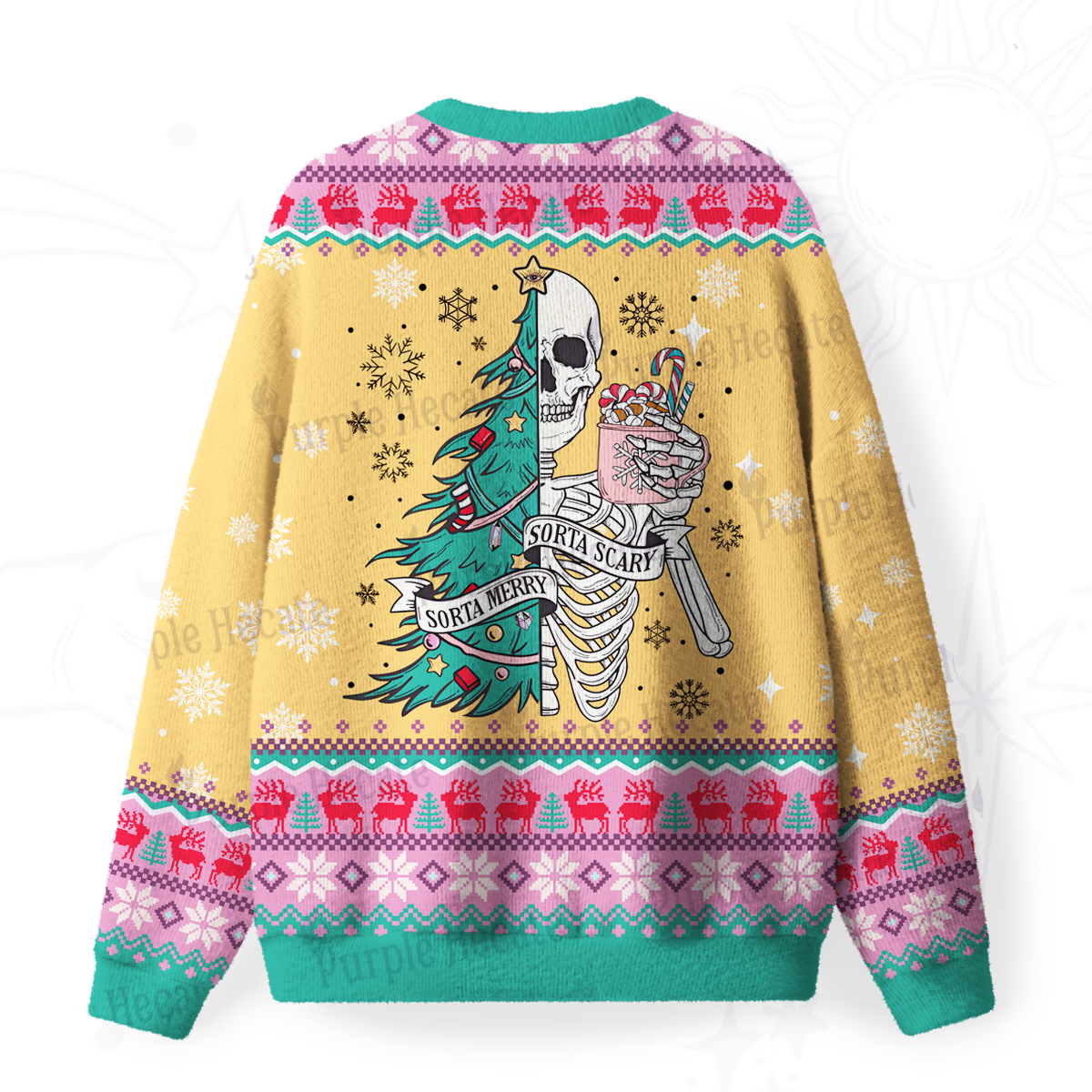 Purplehecate Sorta Merry Sorta Scary Christmas Fuzzy Ugly Christmas Sweatshirt