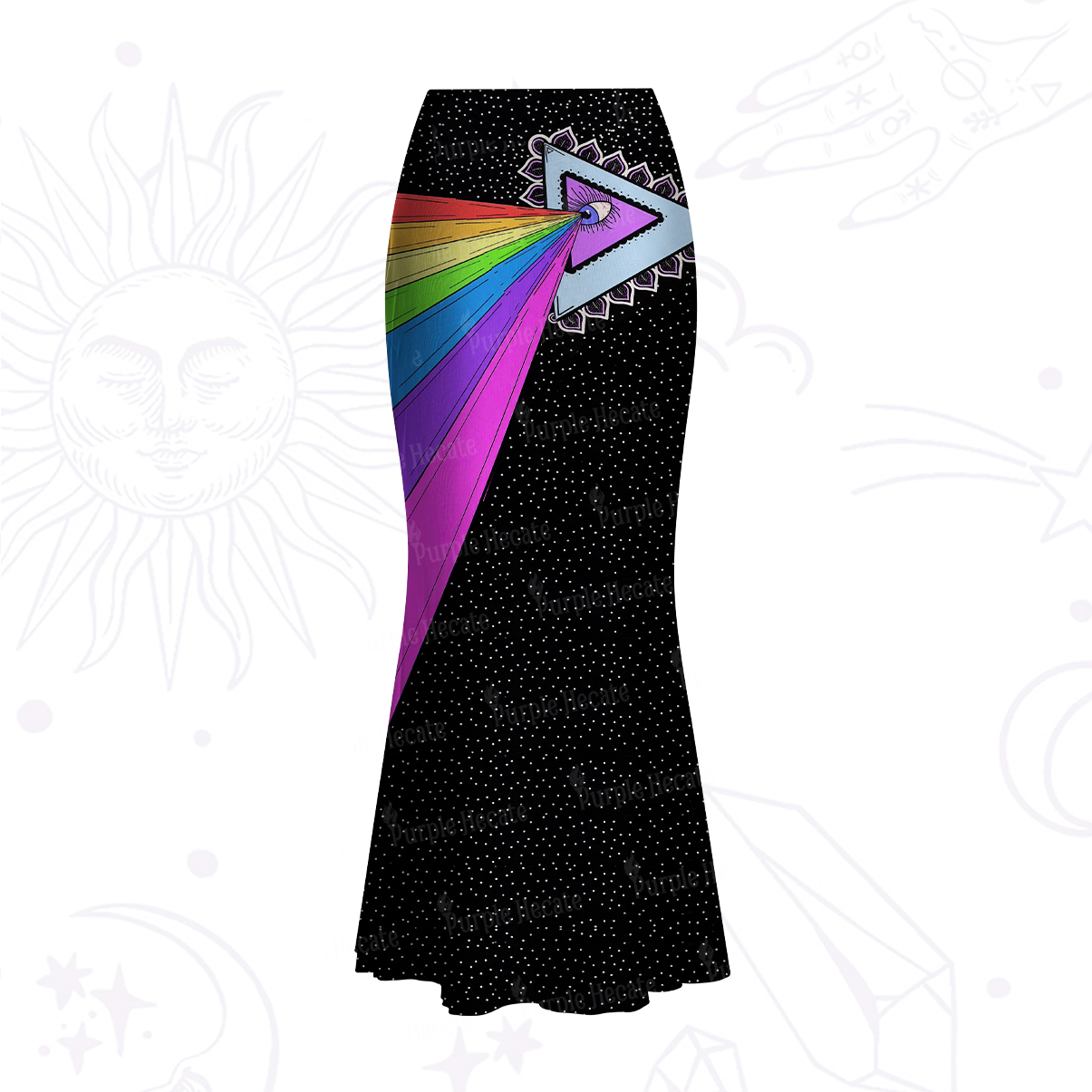 Purplehecate Prism of Rainbow Mesh Mermaid Hem Skirt