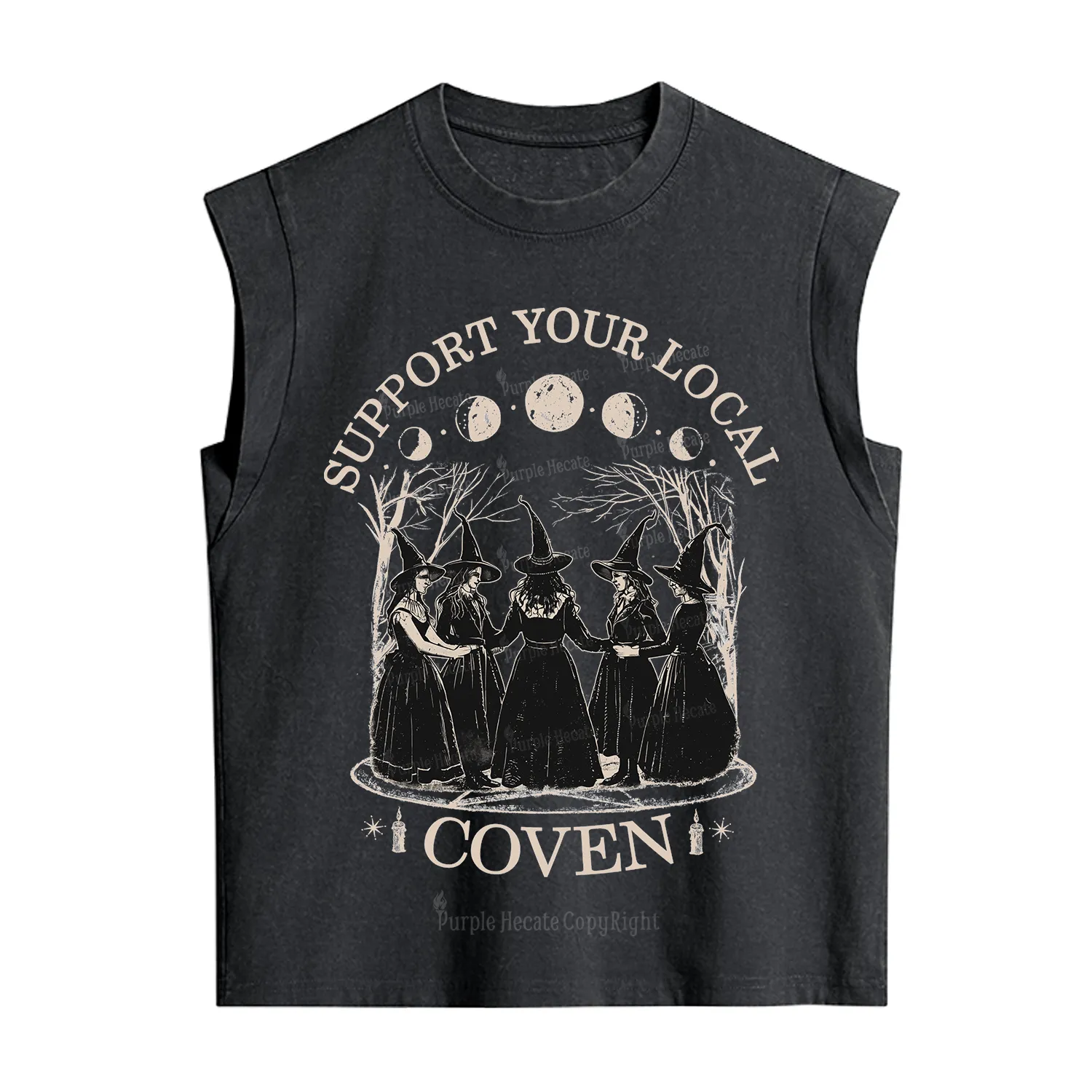 Purplehecate Support Your Local Coven Vintage Washed Tank