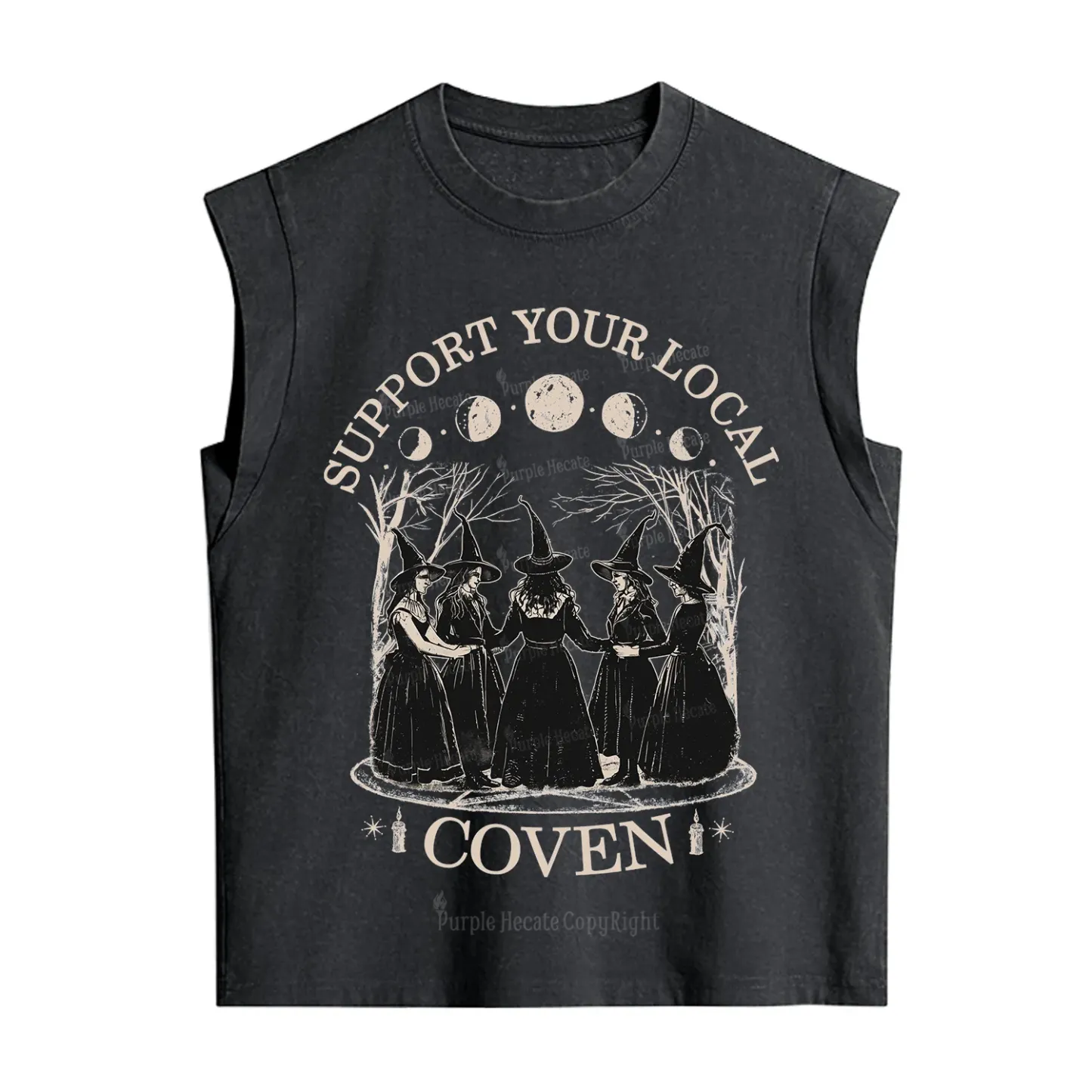 Purplehecate Support Your Local Coven Vintage Washed Tank
