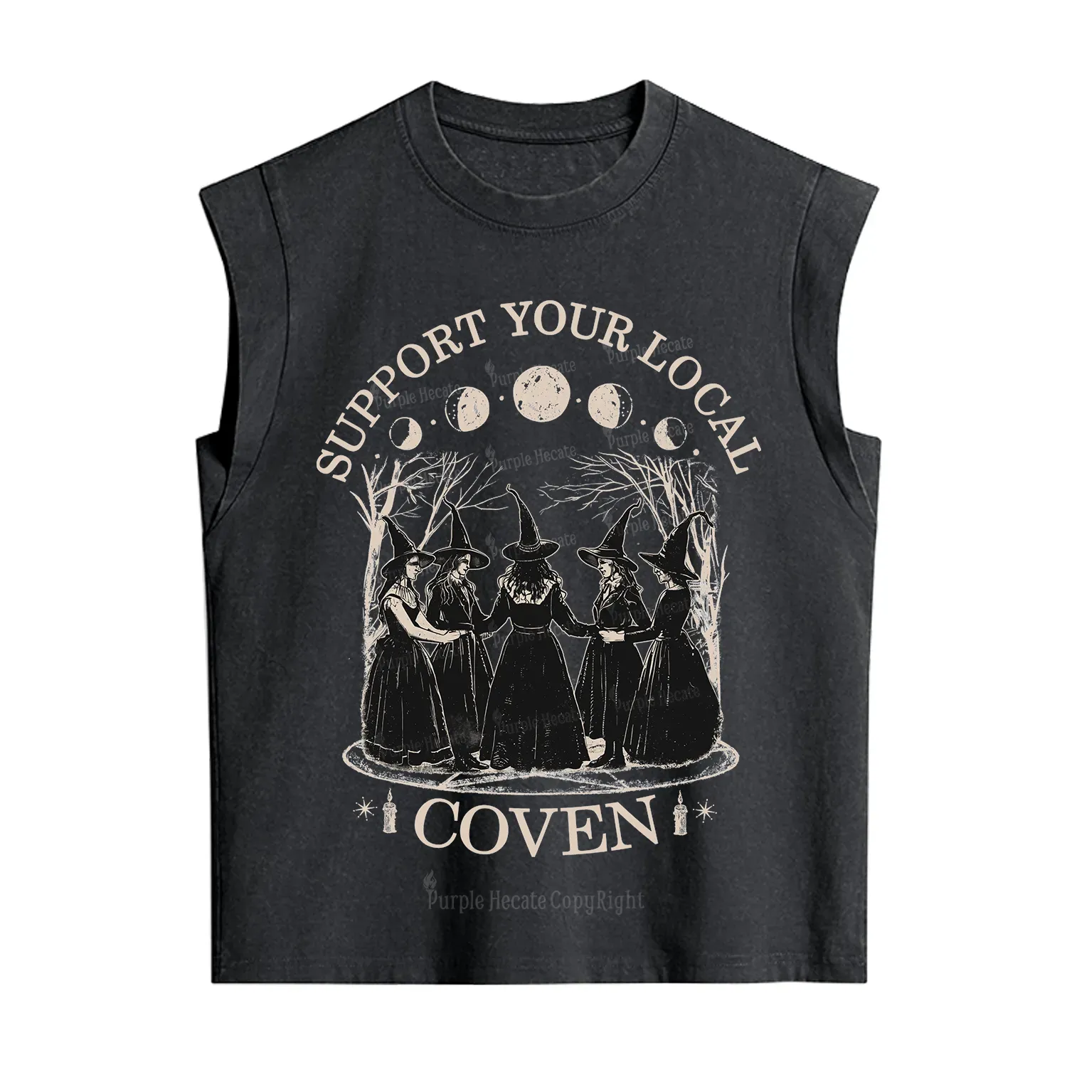 Purplehecate Support Your Local Coven Vintage Washed Tank