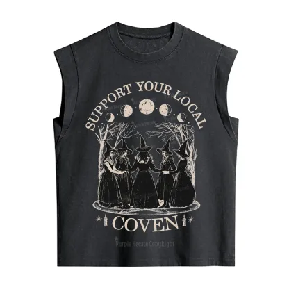Purplehecate Support Your Local Coven Vintage Washed Tank