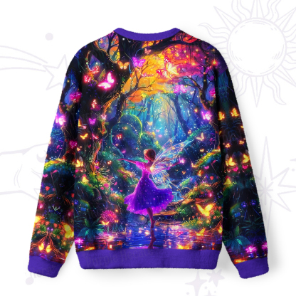 Purplehecate Enchanted Fairy Forest Fuzzy Ugly Sweatshirt