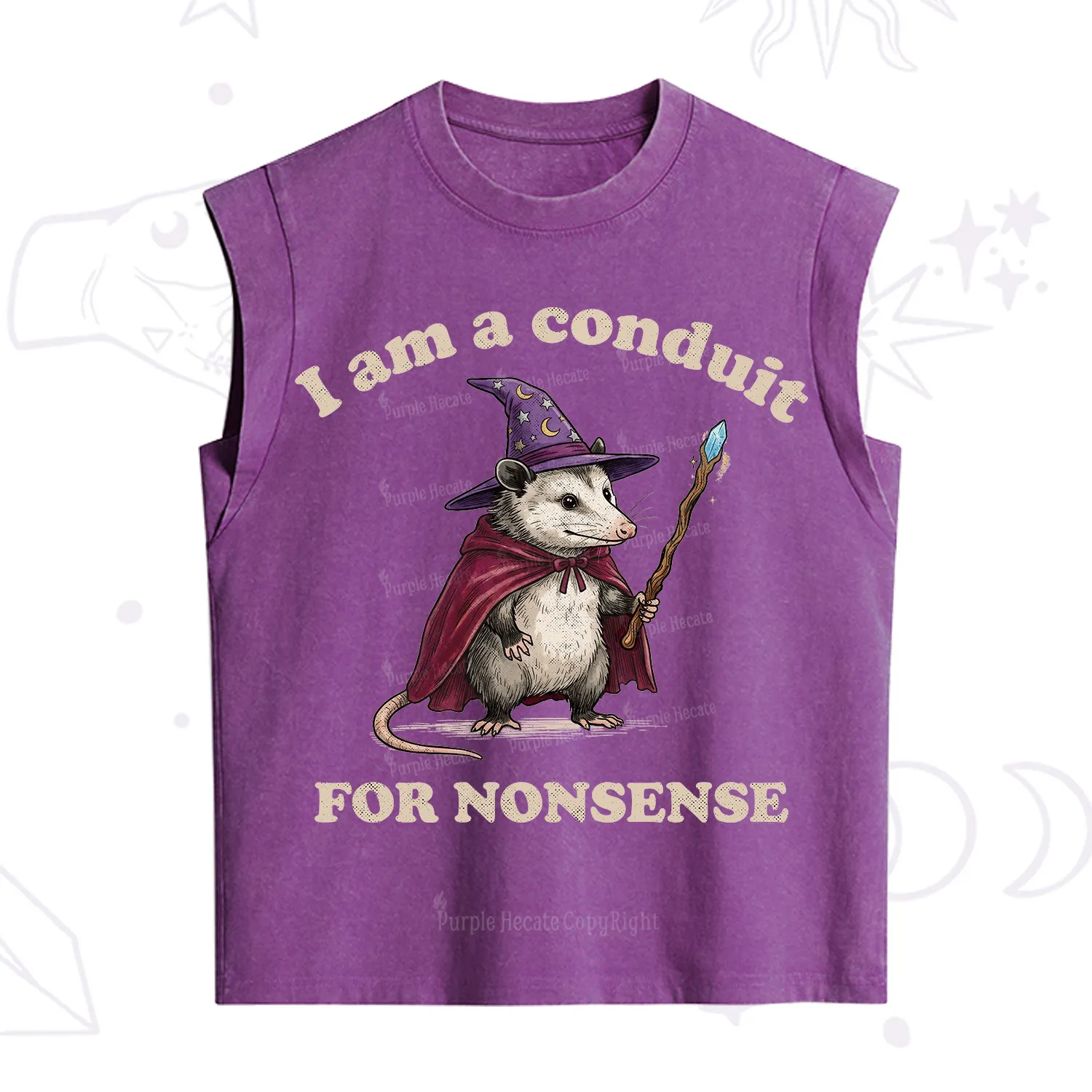 Purplehecate I Am A Conduit for Nonsense Possum Vintage Washed Tank