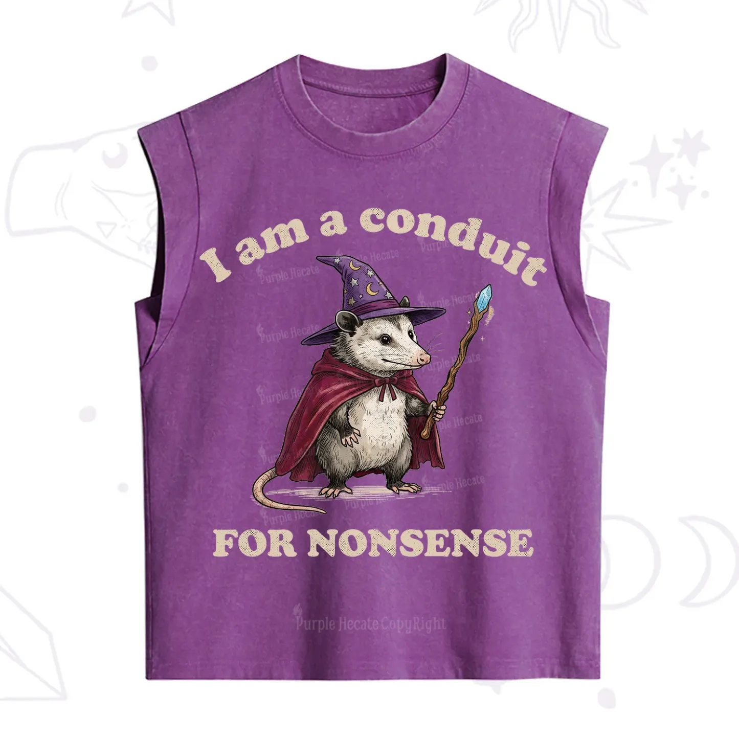 Purplehecate I Am A Conduit for Nonsense Possum Vintage Washed Tank