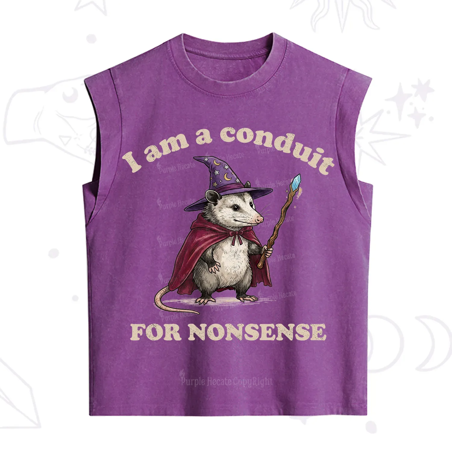 Purplehecate I Am A Conduit for Nonsense Possum Vintage Washed Tank