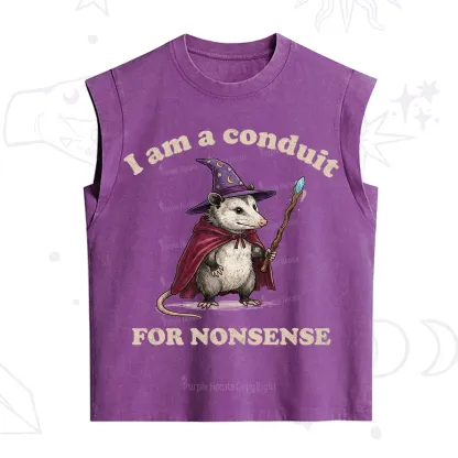 Purplehecate I Am A Conduit for Nonsense Possum Vintage Washed Tank