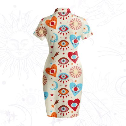 Purplehecate The Enchanted Eye of Love Velvet Bodycon Dress