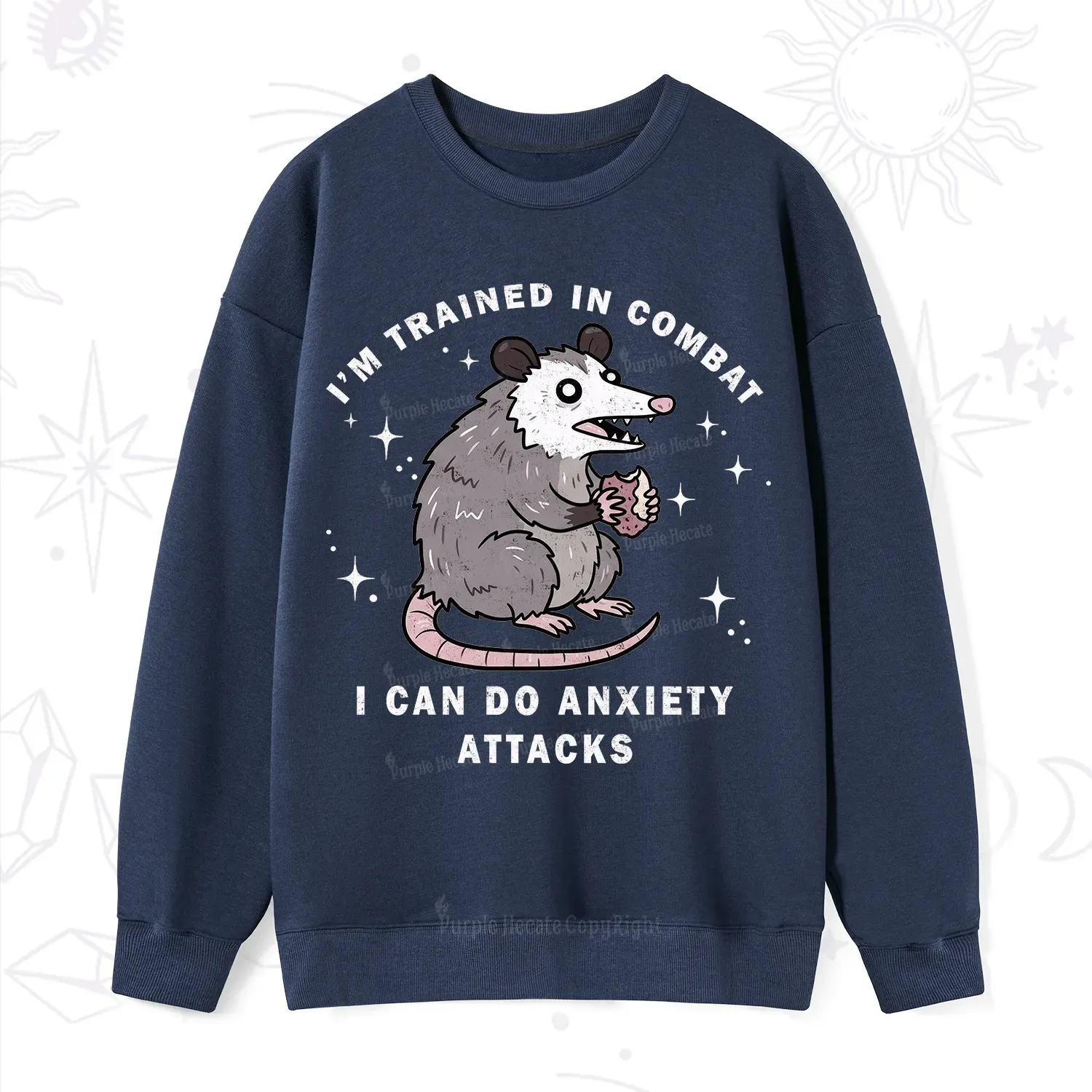 Purplehecate Anixety Attack Opossum Sweatshirt