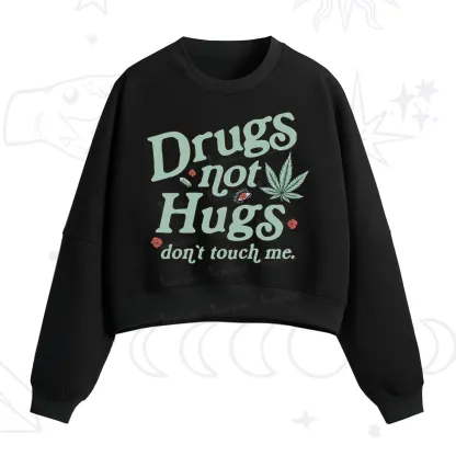 Purplehecate Sarcastic Weed Fleece Cropped Sweatshirt