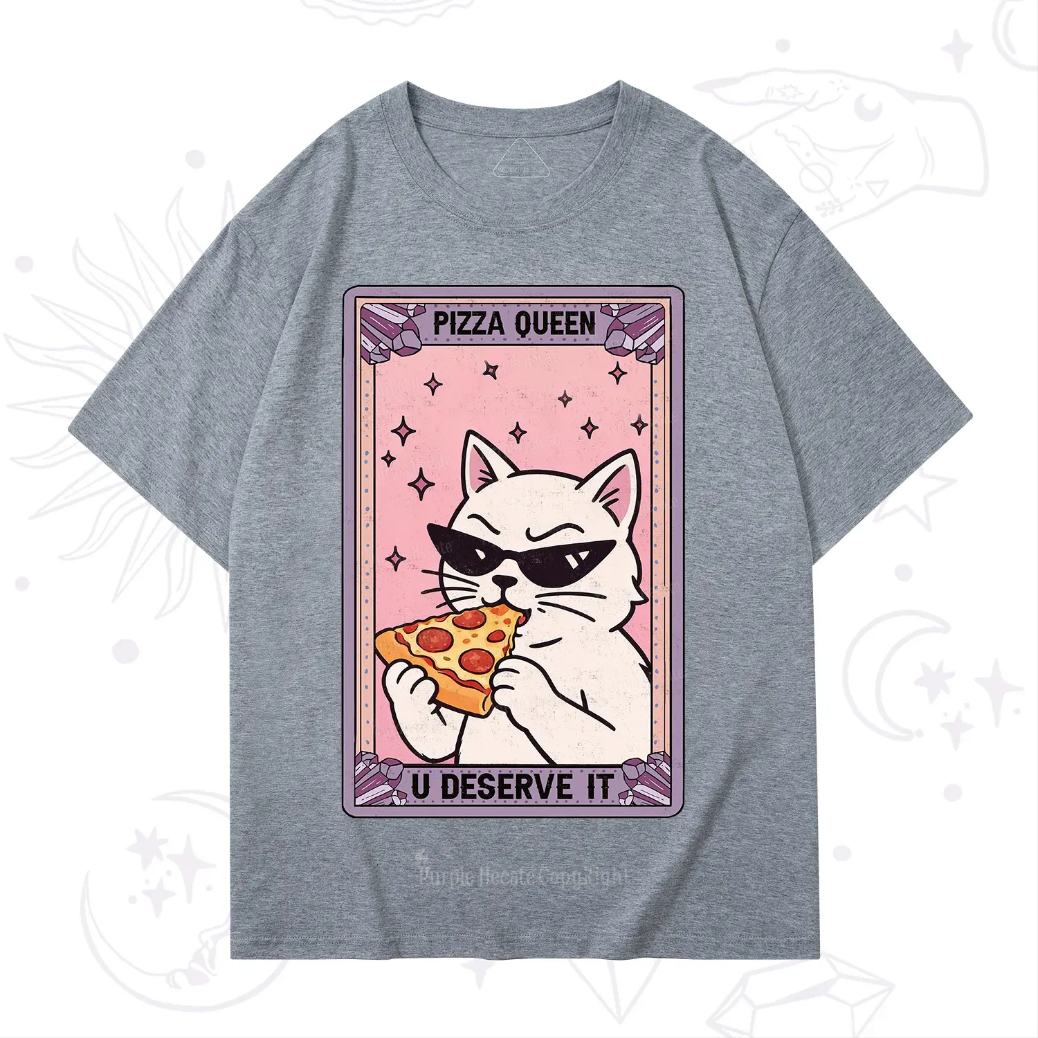 Purplehecate The Pizza Queen Cat Tarot T-Shirt