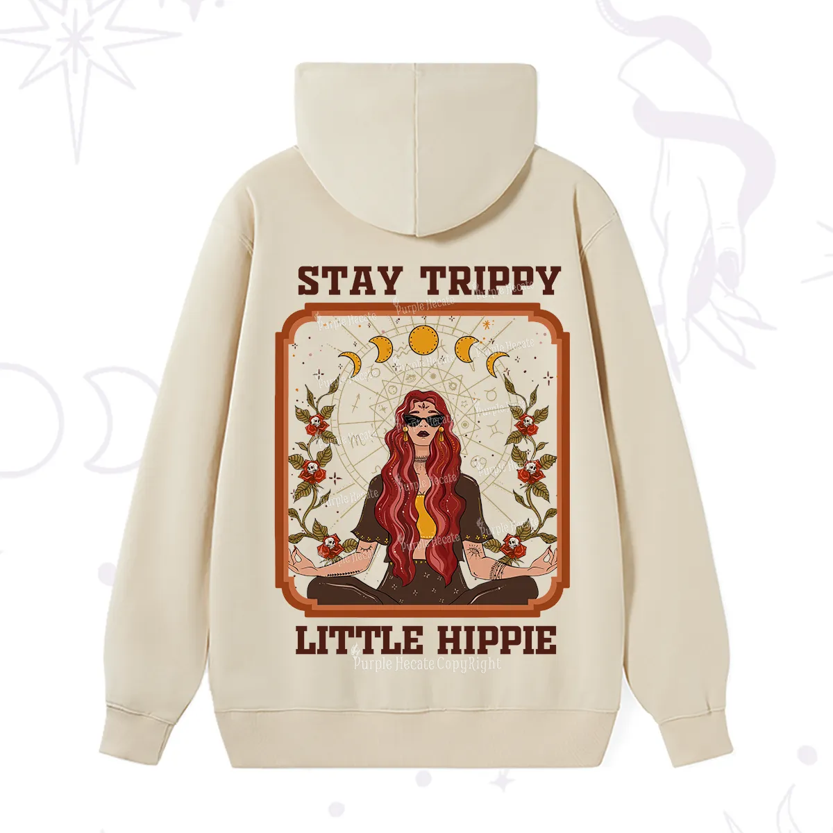 Purplehecate Stay Trippy Little Witchy Hippie Hoodie