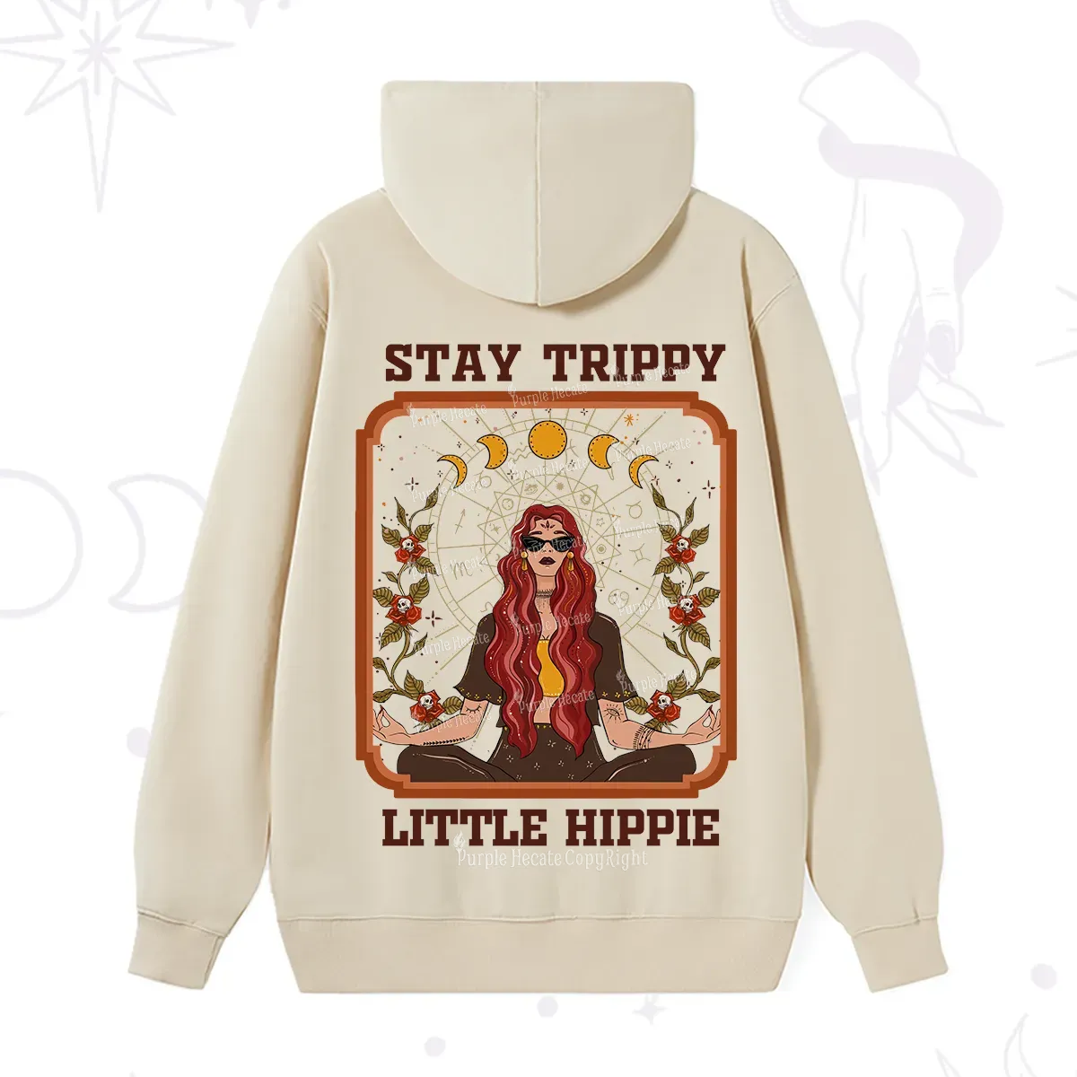 Purplehecate Stay Trippy Little Witchy Hippie Hoodie