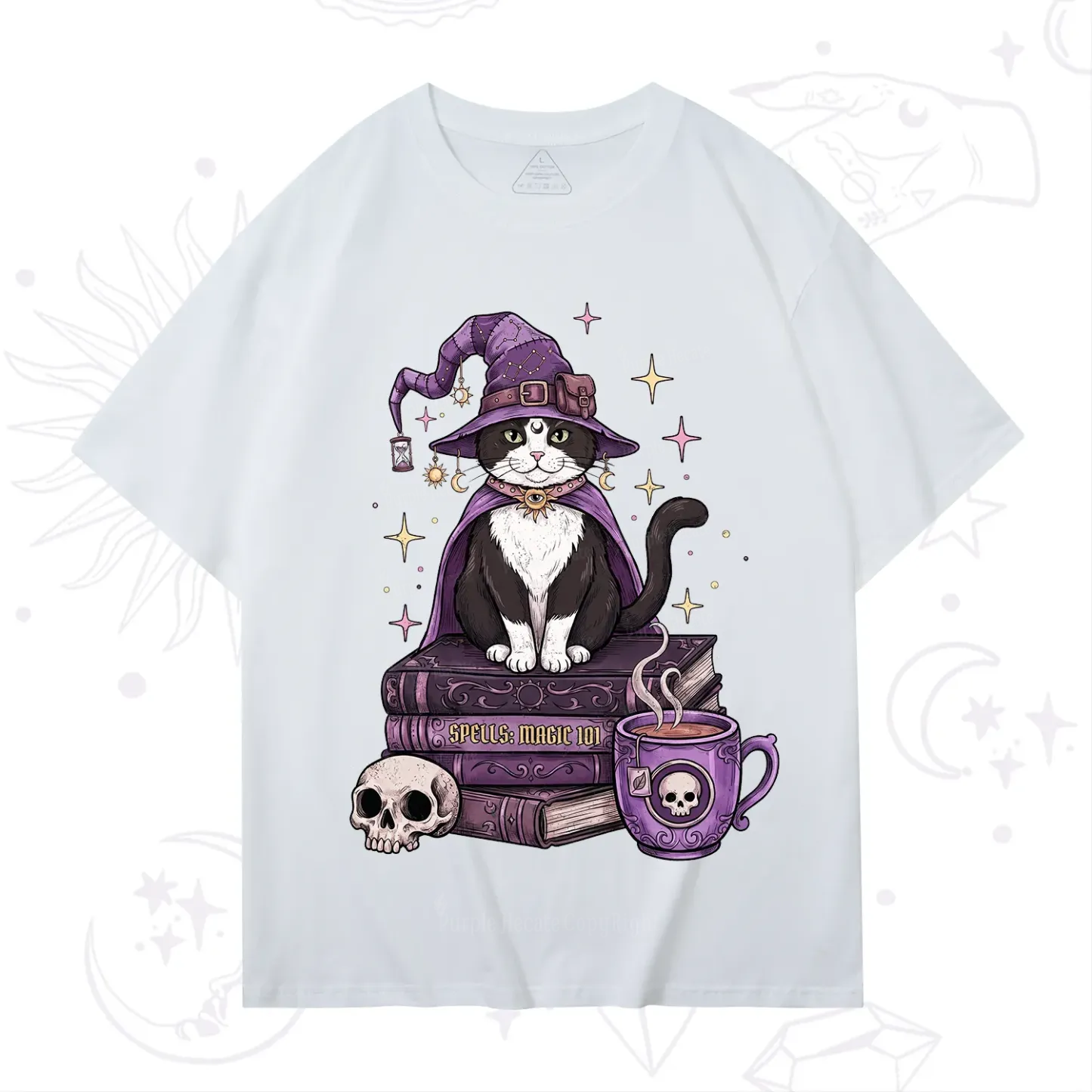 Purplehecate Witchy Cat Spell Books T-Shirt