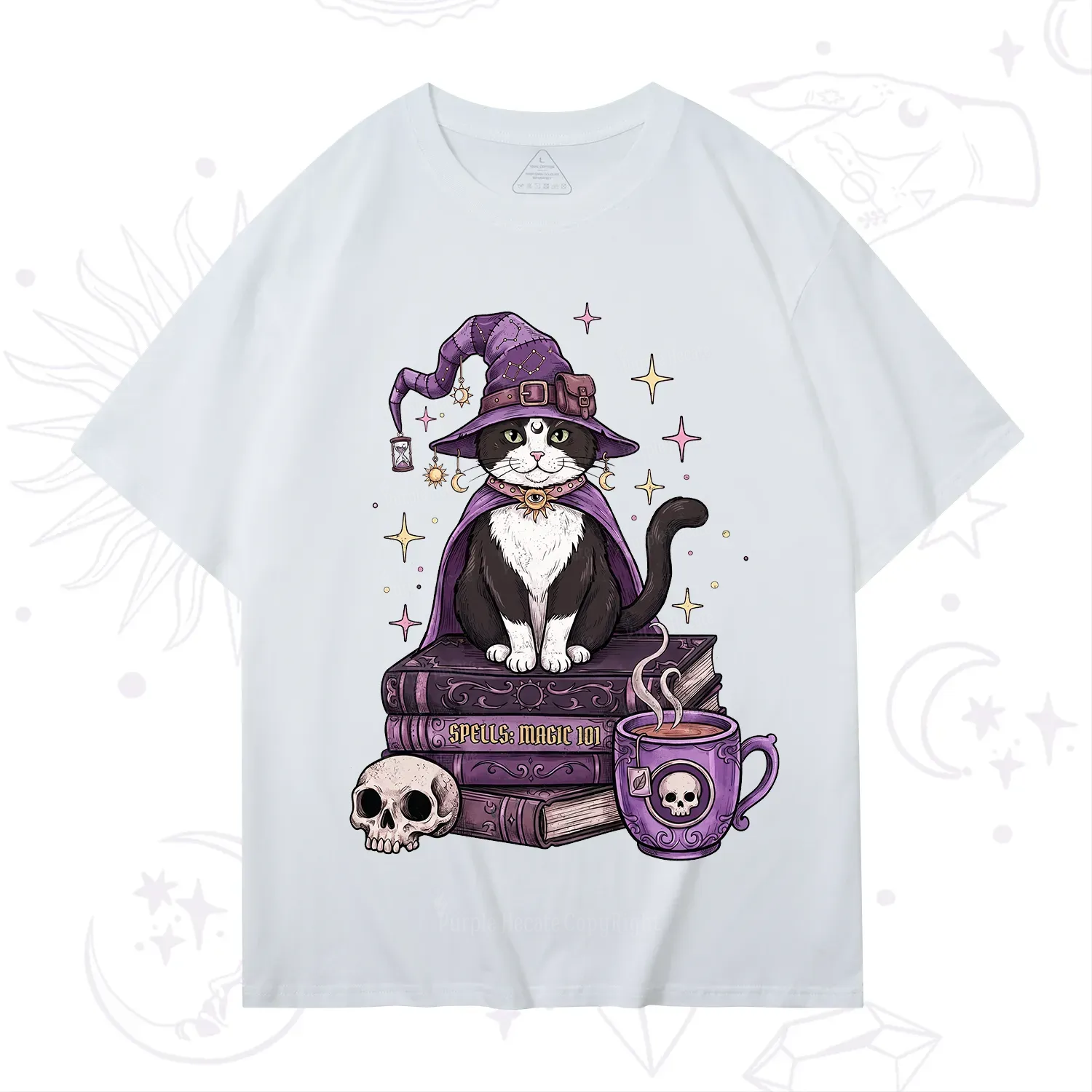 Purplehecate Witchy Cat Spell Books T-Shirt