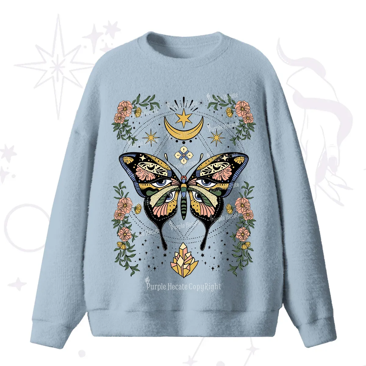 Purplehecate I Am Opening Fuzzy Ugly Sweater