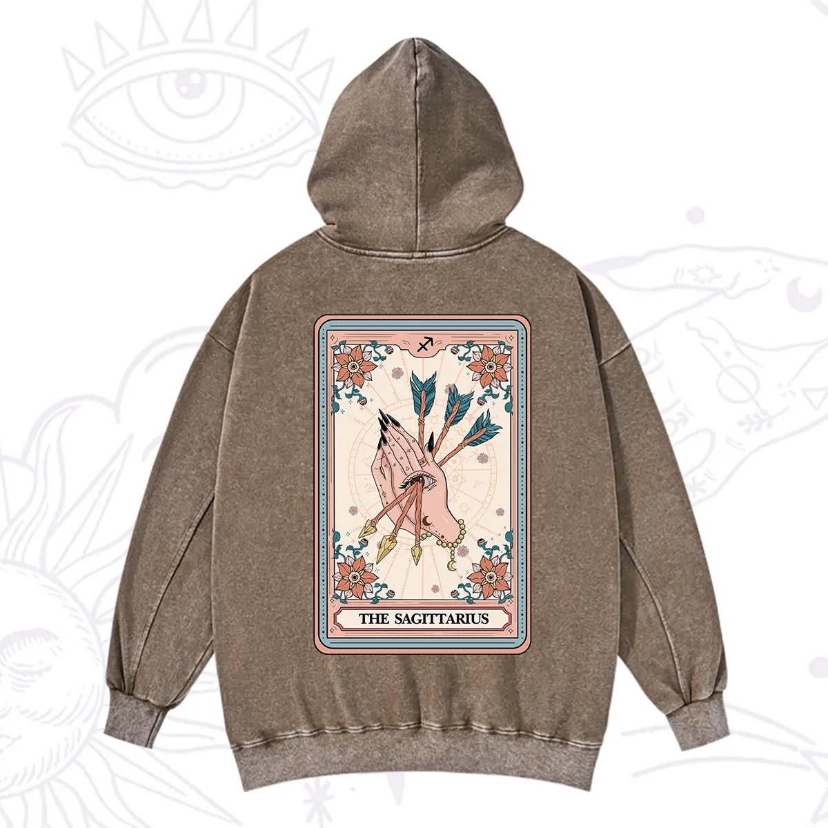 Purplehecate The Sagittarius Tarot Card Washed Hoodie