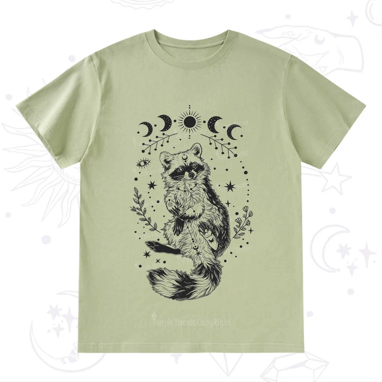 Purplehecate Lunar Magic Raccoon T-Shirt