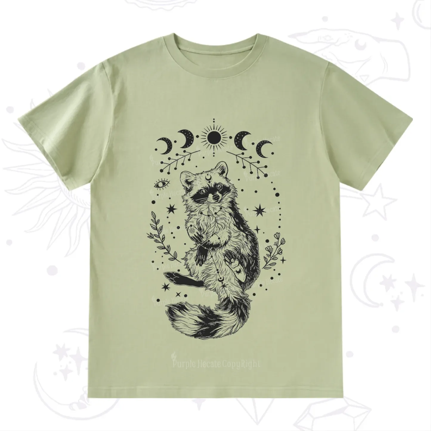 Purplehecate Lunar Magic Raccoon T-Shirt