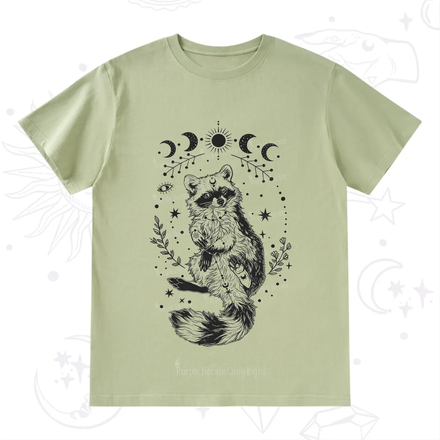 Purplehecate Lunar Magic Raccoon T-Shirt