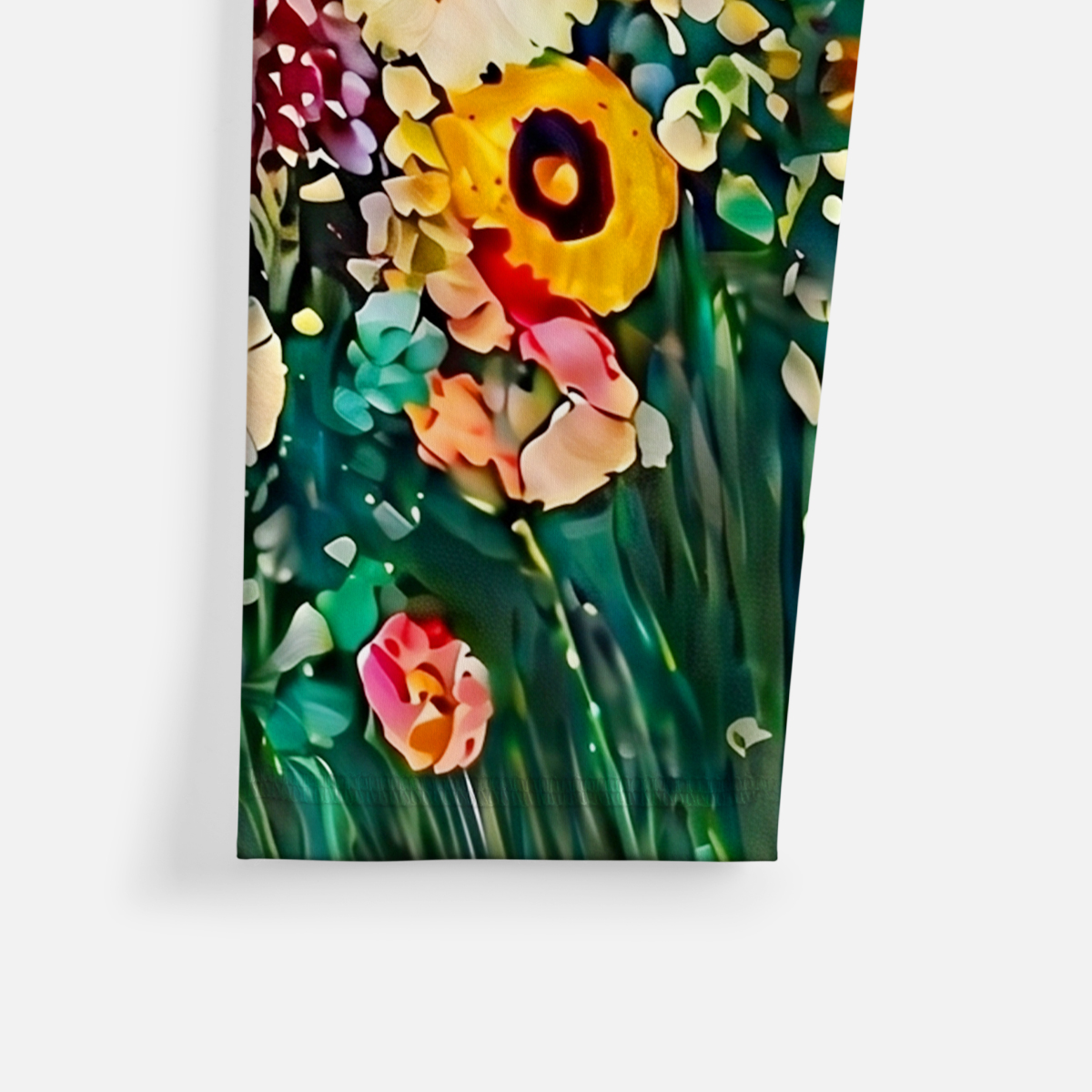 Purplehecate Fluffy Black Cat in Colorful Flower Field Yoga Pants